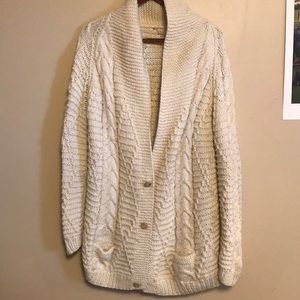 Cable knit cardigan- long